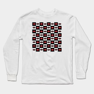 Small Checkerboard Lips Long Sleeve T-Shirt